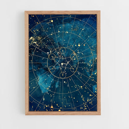ap-celestial map-1 cadre Bois clair