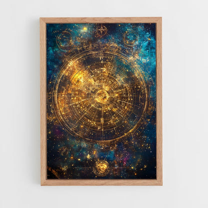 ap-celestial map-3 cadre Bois clair