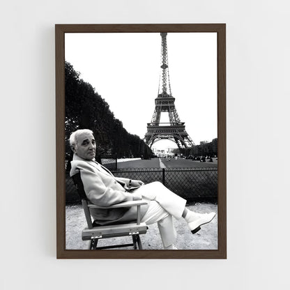 ap-charles aznavour-2 cadre Bois foncé