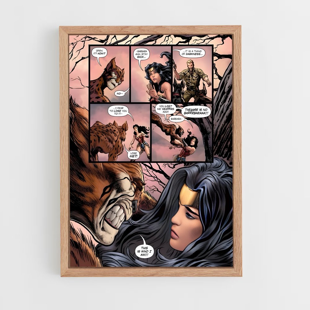 ap-cheetah wonder woman-3 cadre Bois clair