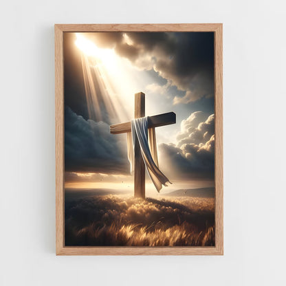 ap-christian cross-6 cadre Bois clair