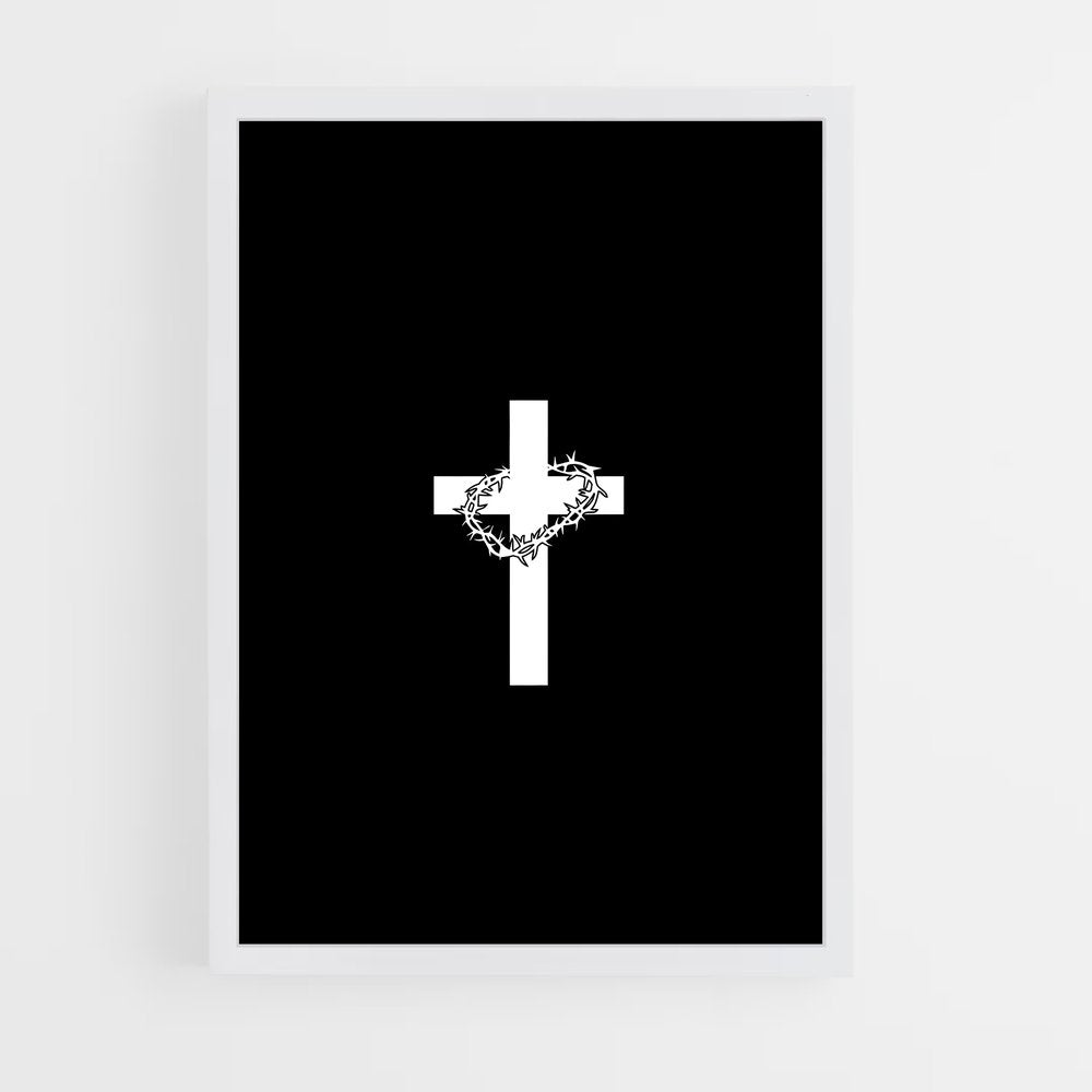 ap-christian cross-8 cadre Blanc
