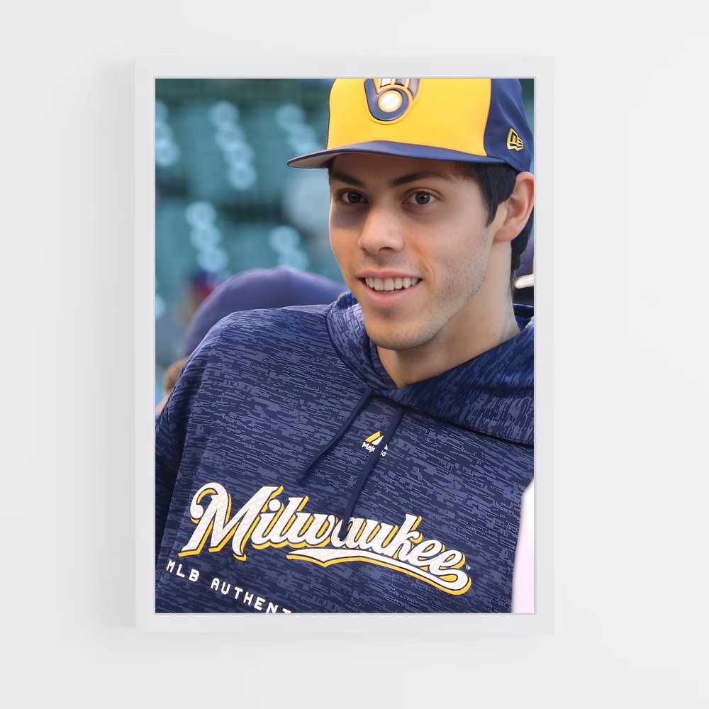 ap-christian yelich-8 cadre Blanc