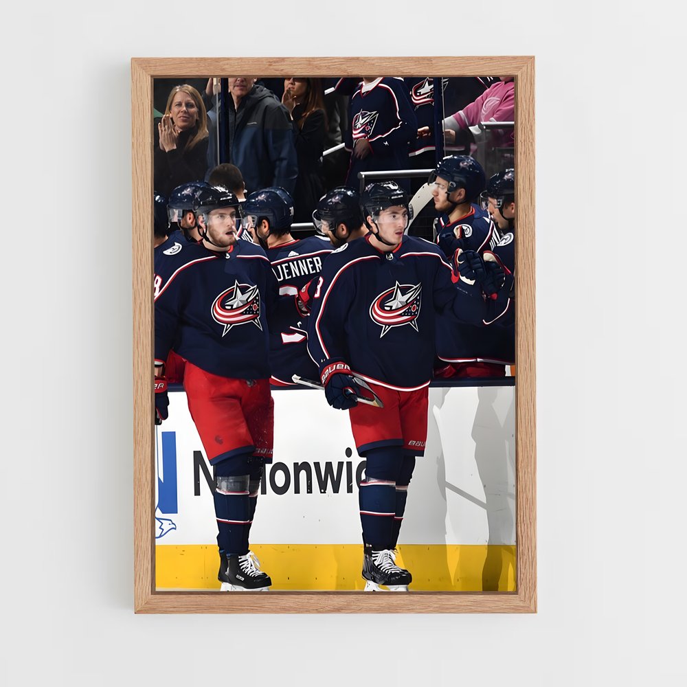 ap-columbus blue jackets-11 cadre Bois clair