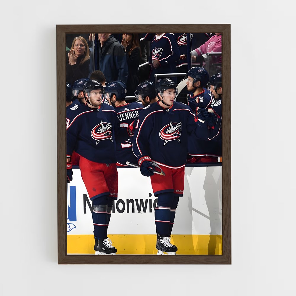 ap-columbus blue jackets-11 cadre Bois foncé