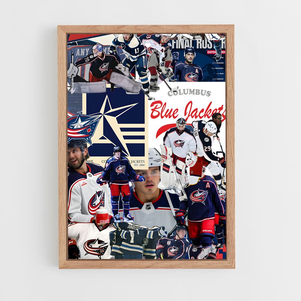 ap-columbus blue jackets-2 cadre Bois clair