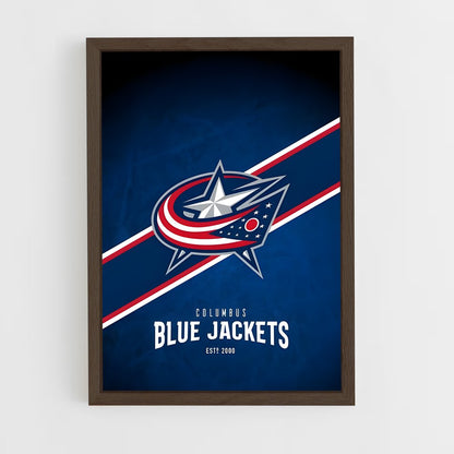 ap-columbus blue jackets-4 cadre Bois foncé