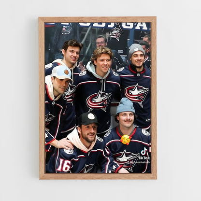 ap-columbus blue jackets-8 cadre Bois clair