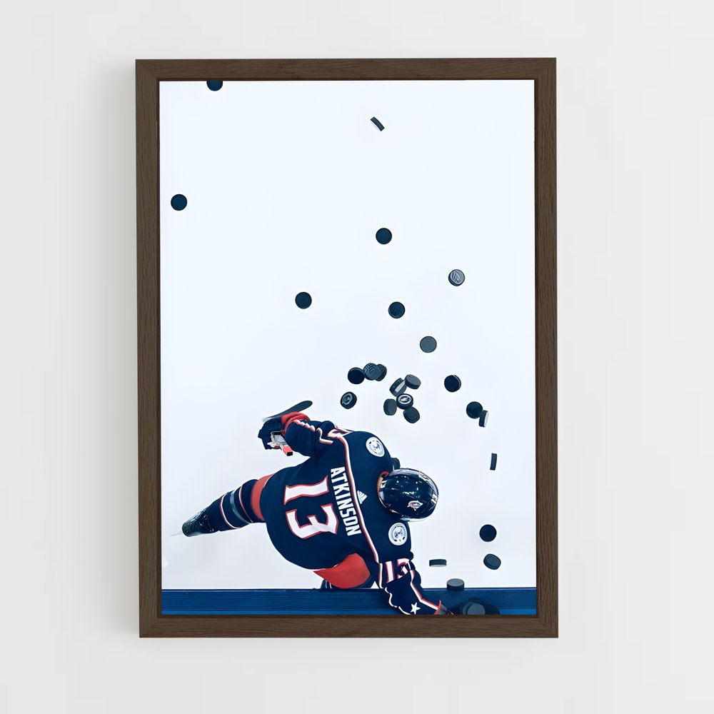 ap-columbus blue jackets-9 cadre Bois foncé