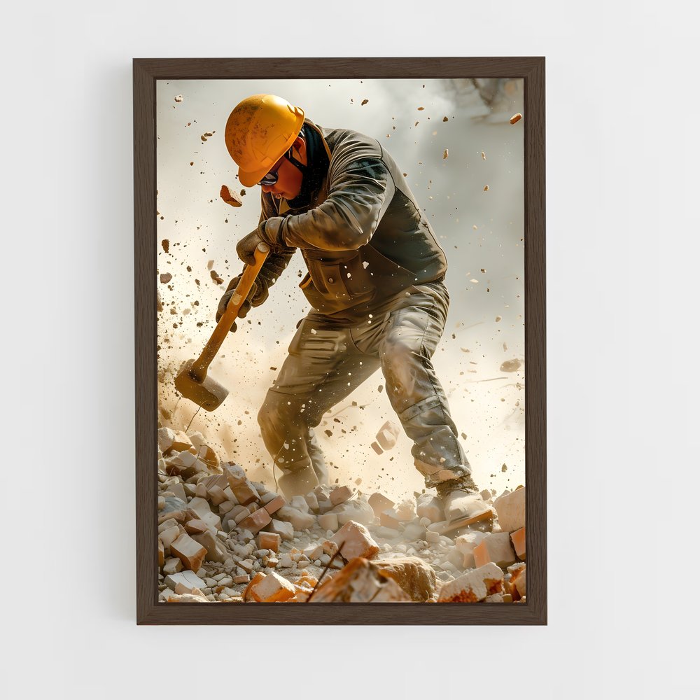 ap-construction worker-8 cadre Bois foncé