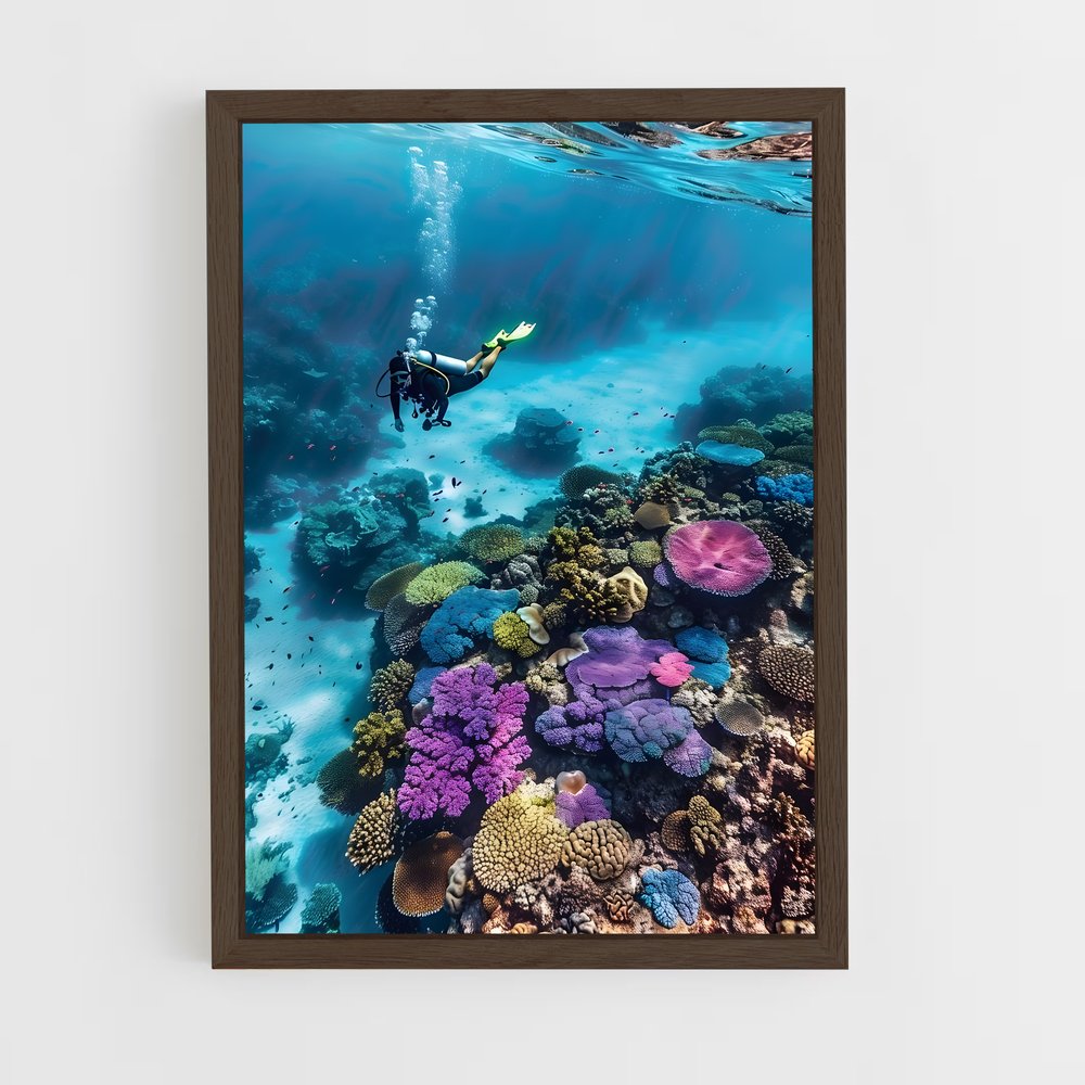 ap-coral reef-6 cadre Bois foncé