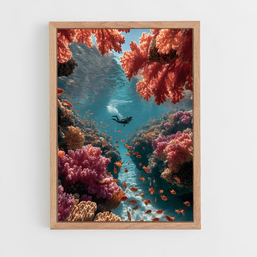 ap-coral reef-8 cadre Bois clair