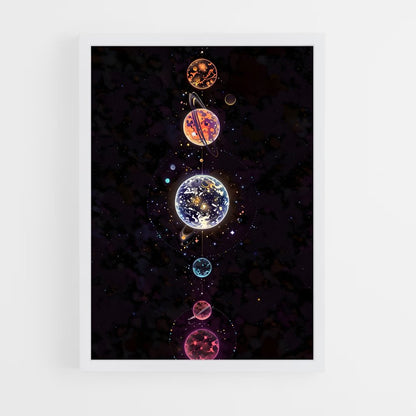 ap-cosmic art-5 cadre Blanc