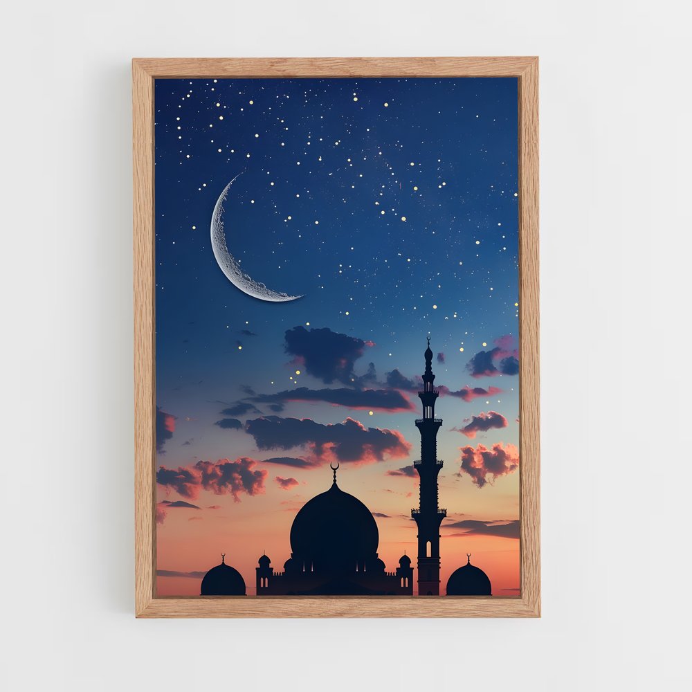 ap-crescent moon star-2 cadre Bois clair