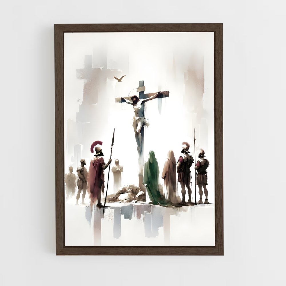 ap-crucifixion-3 cadre Bois foncé