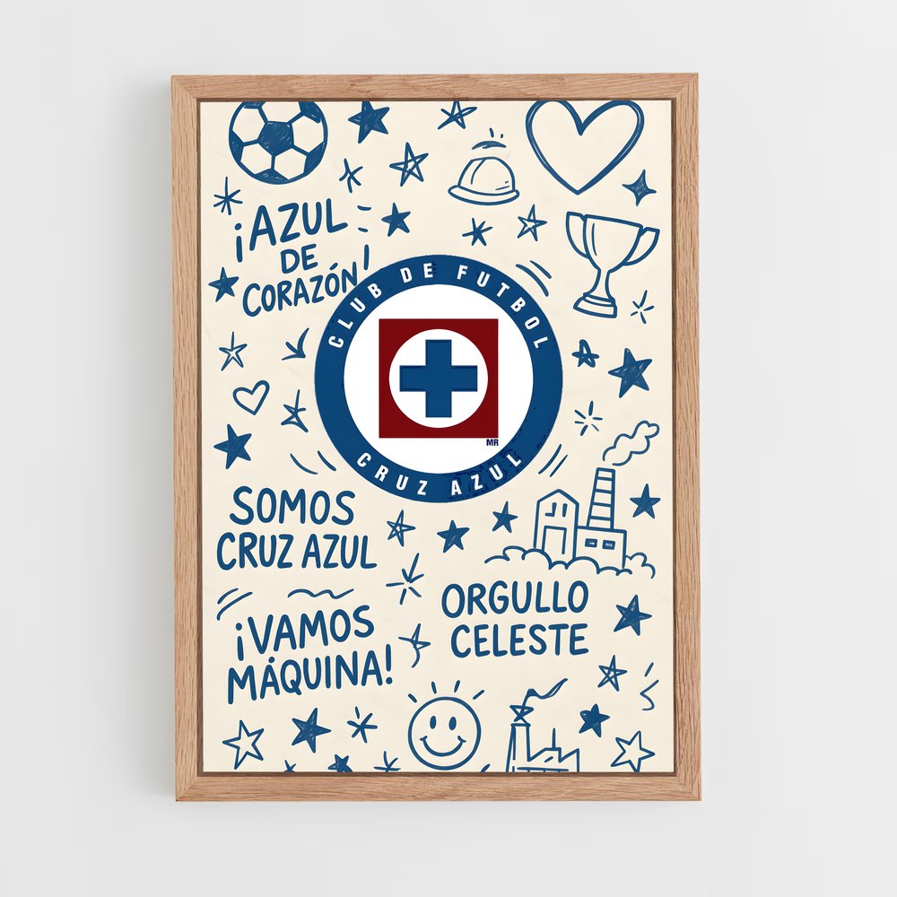 ap-cruz azul fc-4 cadre Bois clair