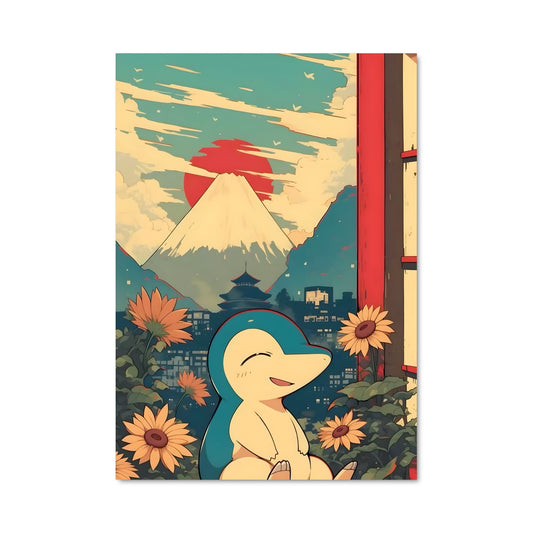 Poster Cyndaquil au Soleil Couchant