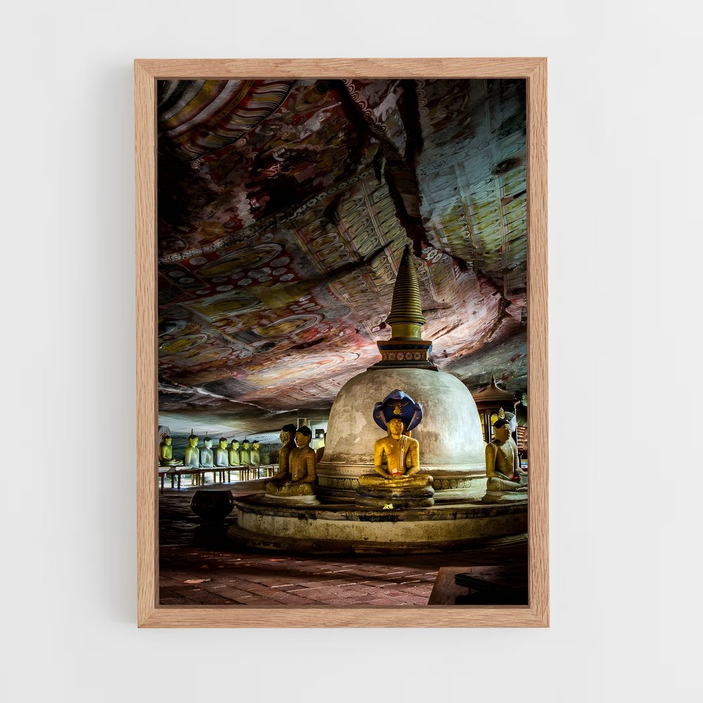 ap-dambulla cave temple-1 cadre Bois clair