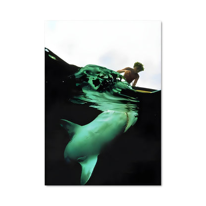 Poster Surfing with Dolphins