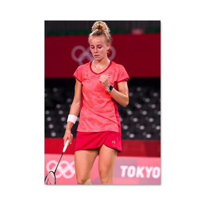 Poster Badminton en Rose