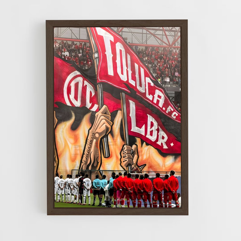 ap-deportivo toluca fc-3 cadre Bois foncé