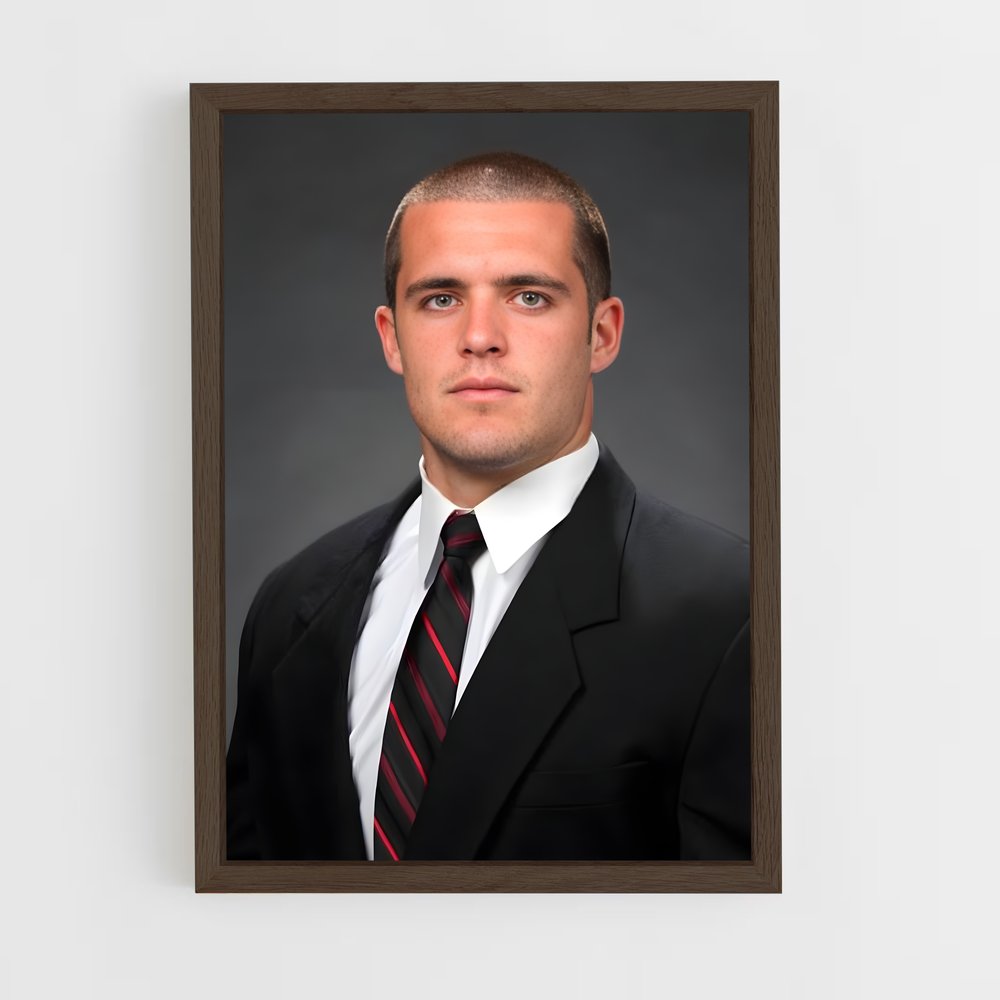 ap-derek carr-6 cadre Bois foncé