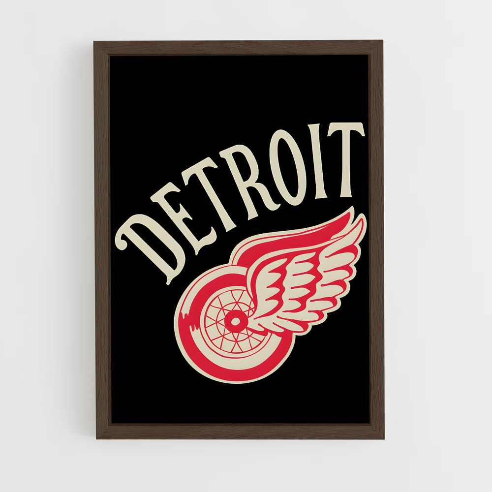ap-detroit red wings-1 cadre Bois foncé