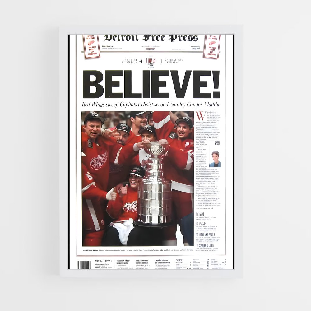 ap-detroit red wings-5 cadre Blanc