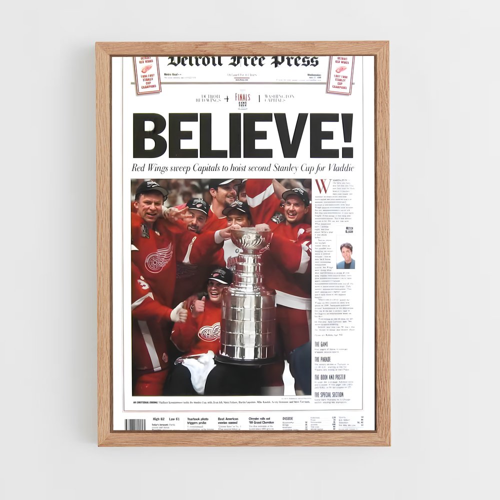 ap-detroit red wings-5 cadre Bois clair