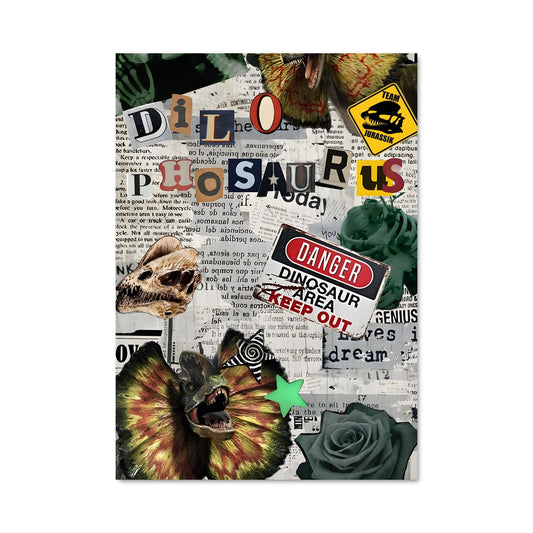 Poster Dilophosaurus en Action