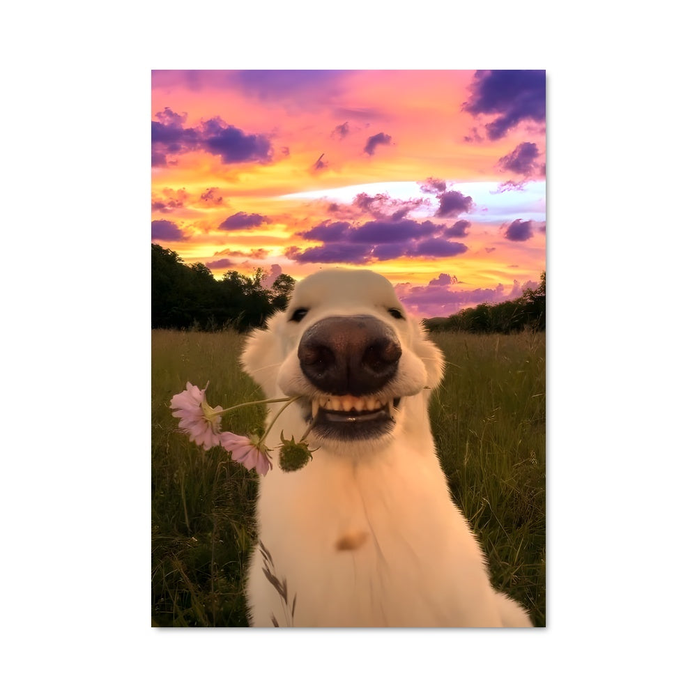 Poster Doge en Fleurs