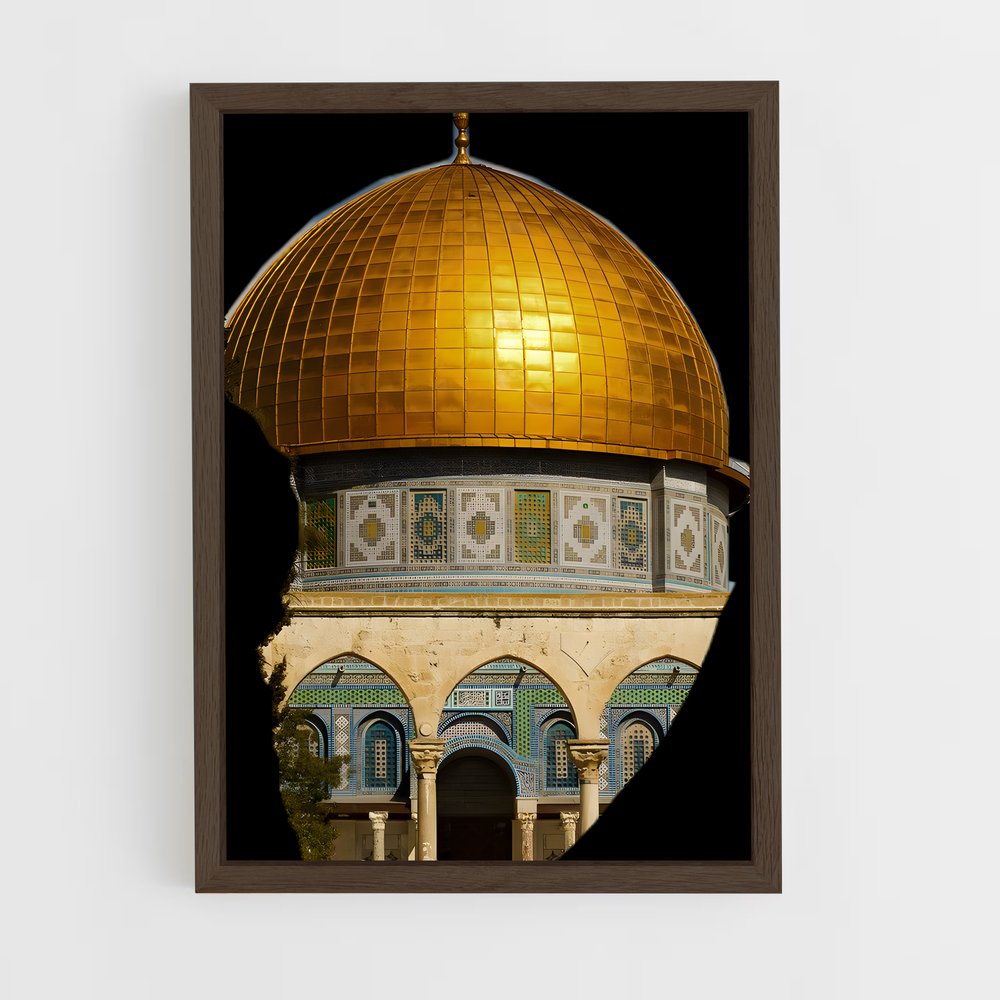 ap-dome of the rock-2 cadre Bois foncé
