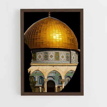 ap-dome of the rock-2 cadre Bois foncé
