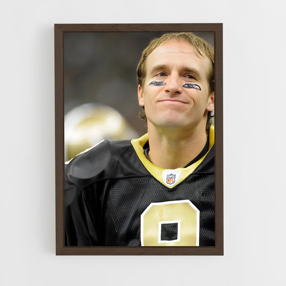 ap-drew brees-6 cadre Bois foncé