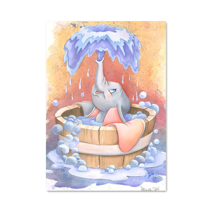Poster Dumbo dans son Baignoire