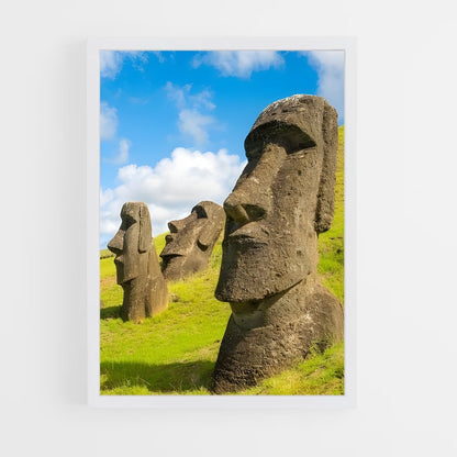 ap-easter island moai-1 cadre Blanc