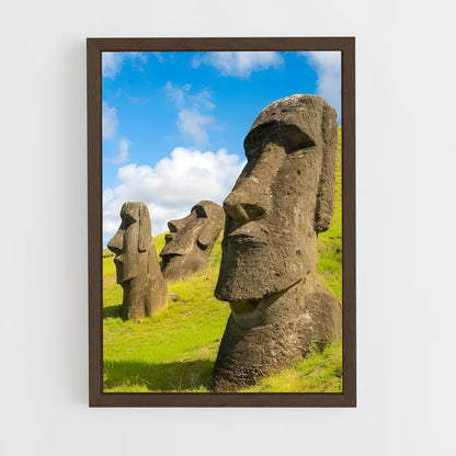ap-easter island moai-1 cadre Bois foncé