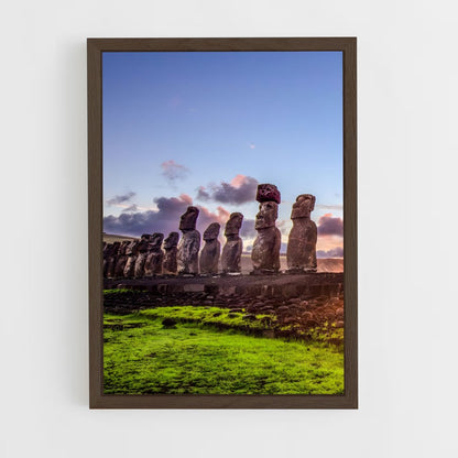 ap-easter island moai-11 cadre Bois foncé