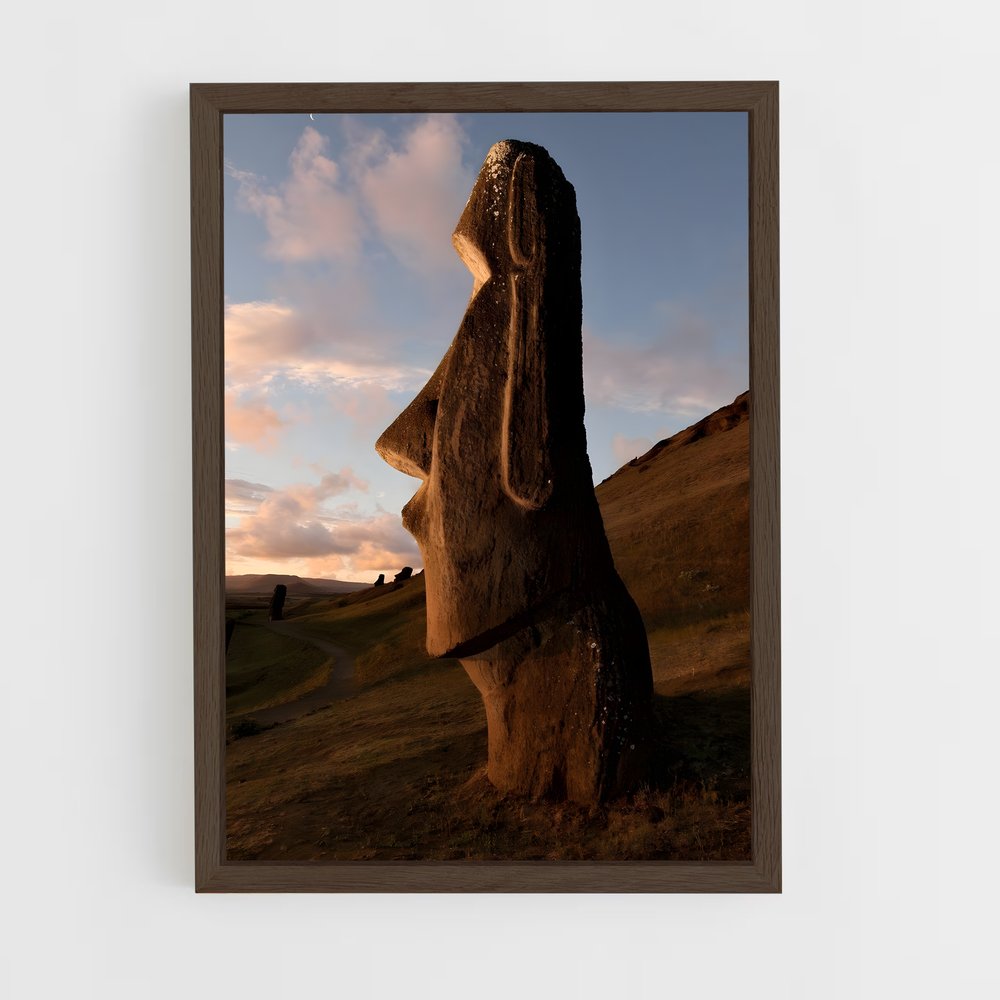 ap-easter island moai-14 cadre Bois foncé