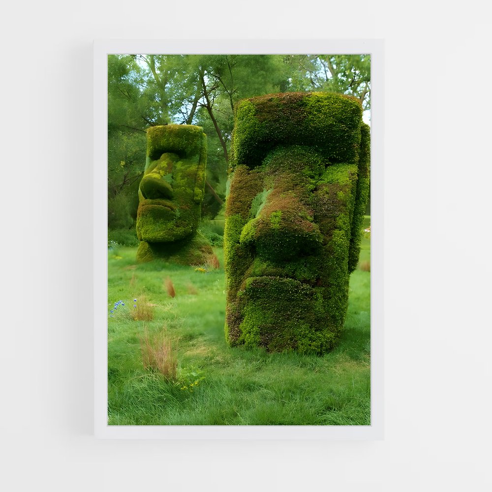 ap-easter island moai-3 cadre Blanc