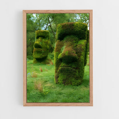 ap-easter island moai-3 cadre Bois clair