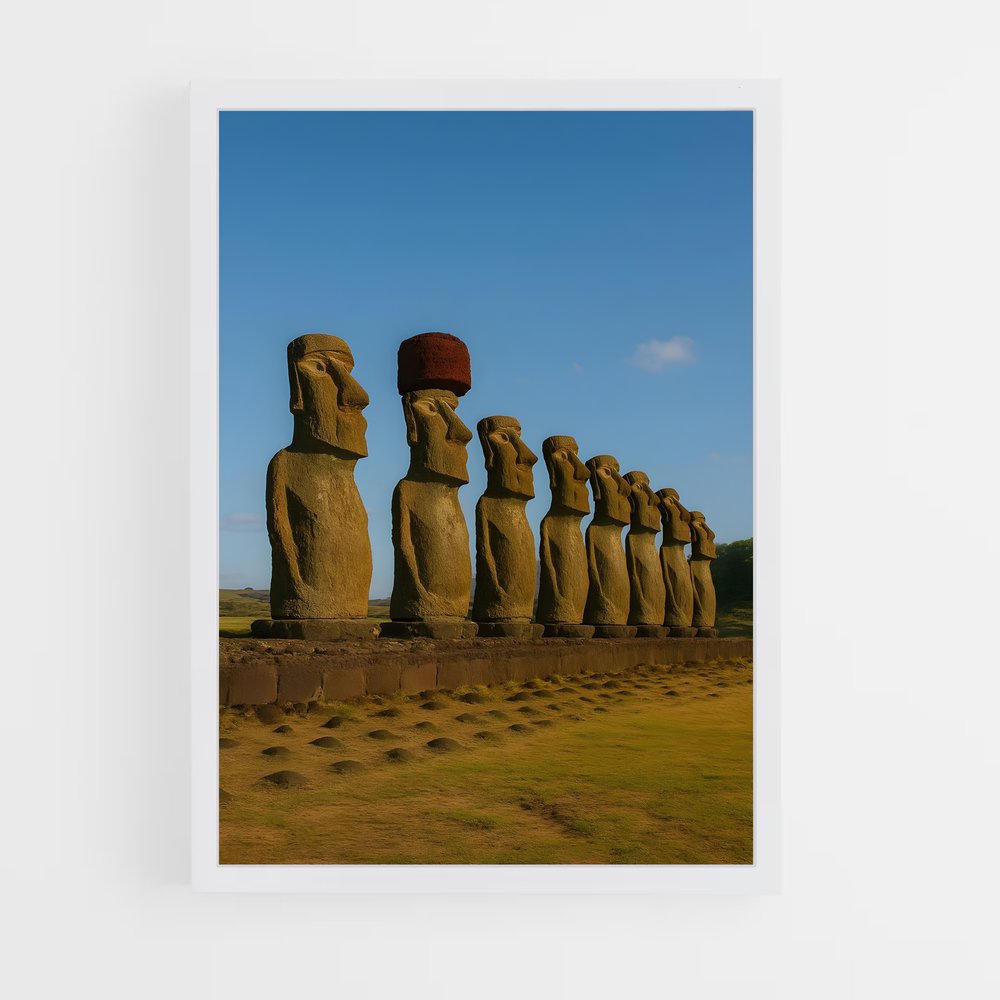 ap-easter island moai-5 cadre Blanc