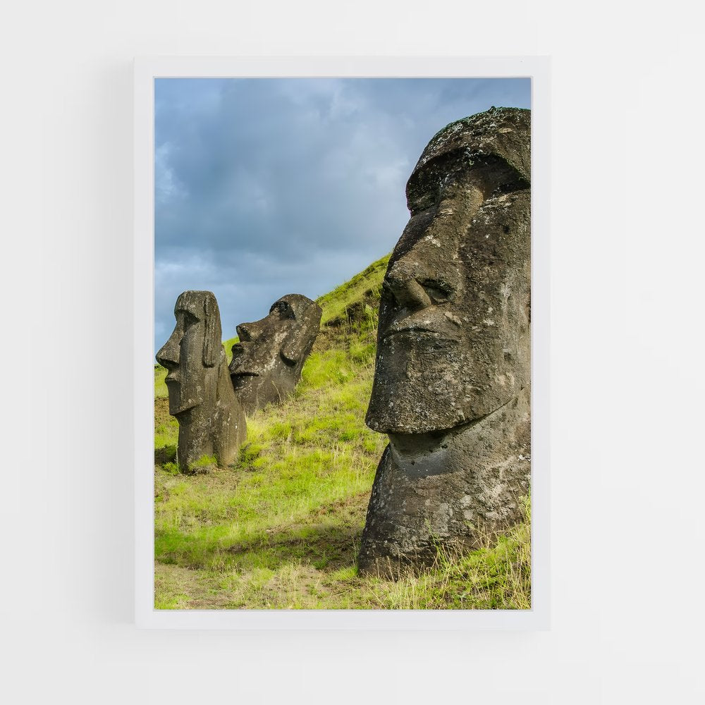 ap-easter island moai-6 cadre Blanc