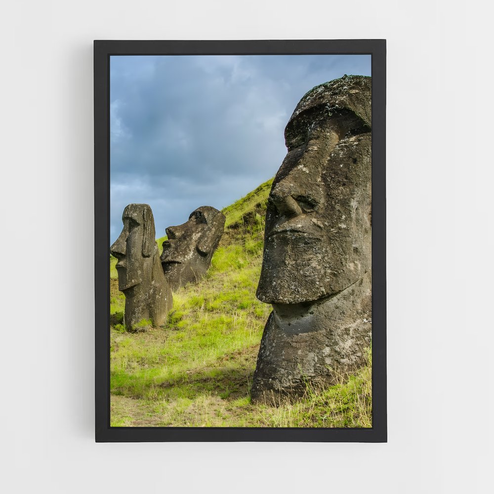 ap-easter island moai-6 cadre Noir