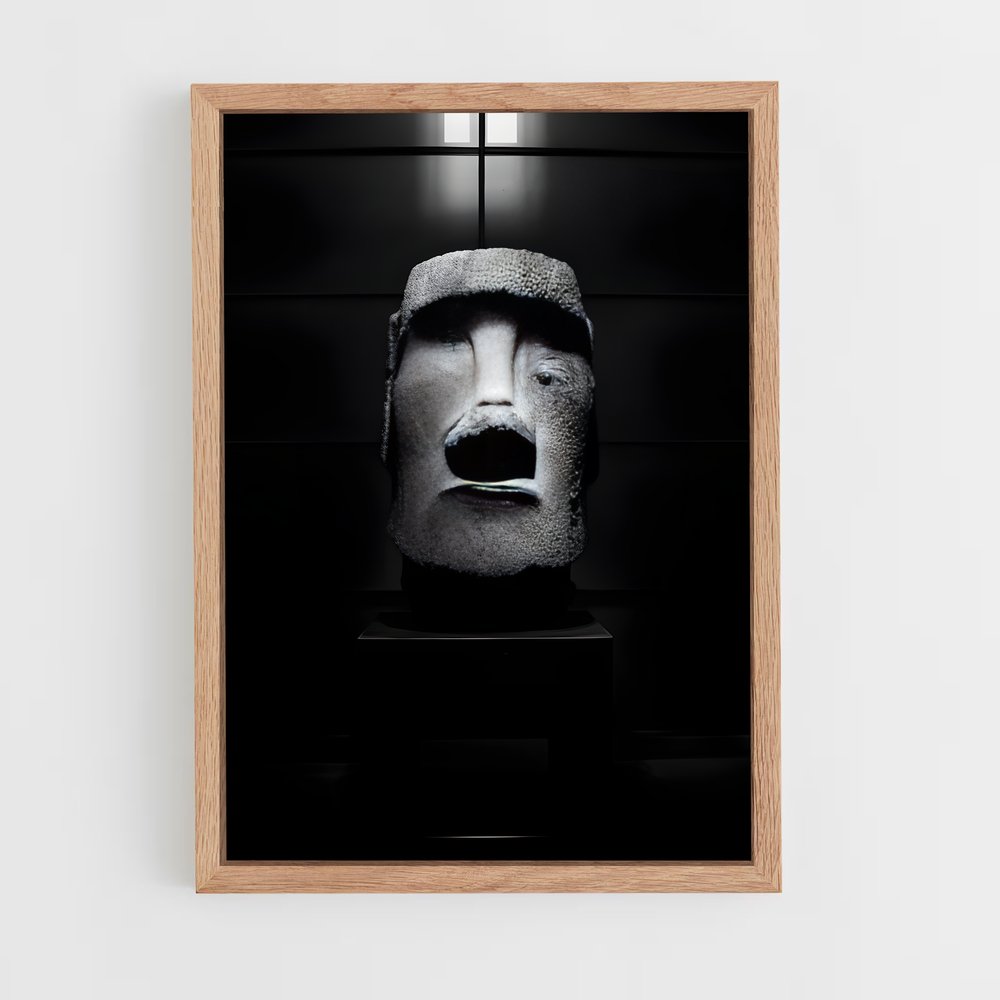 ap-easter island moai-7 cadre Bois clair