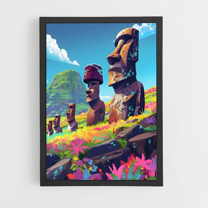 ap-easter island moai-8 cadre Noir