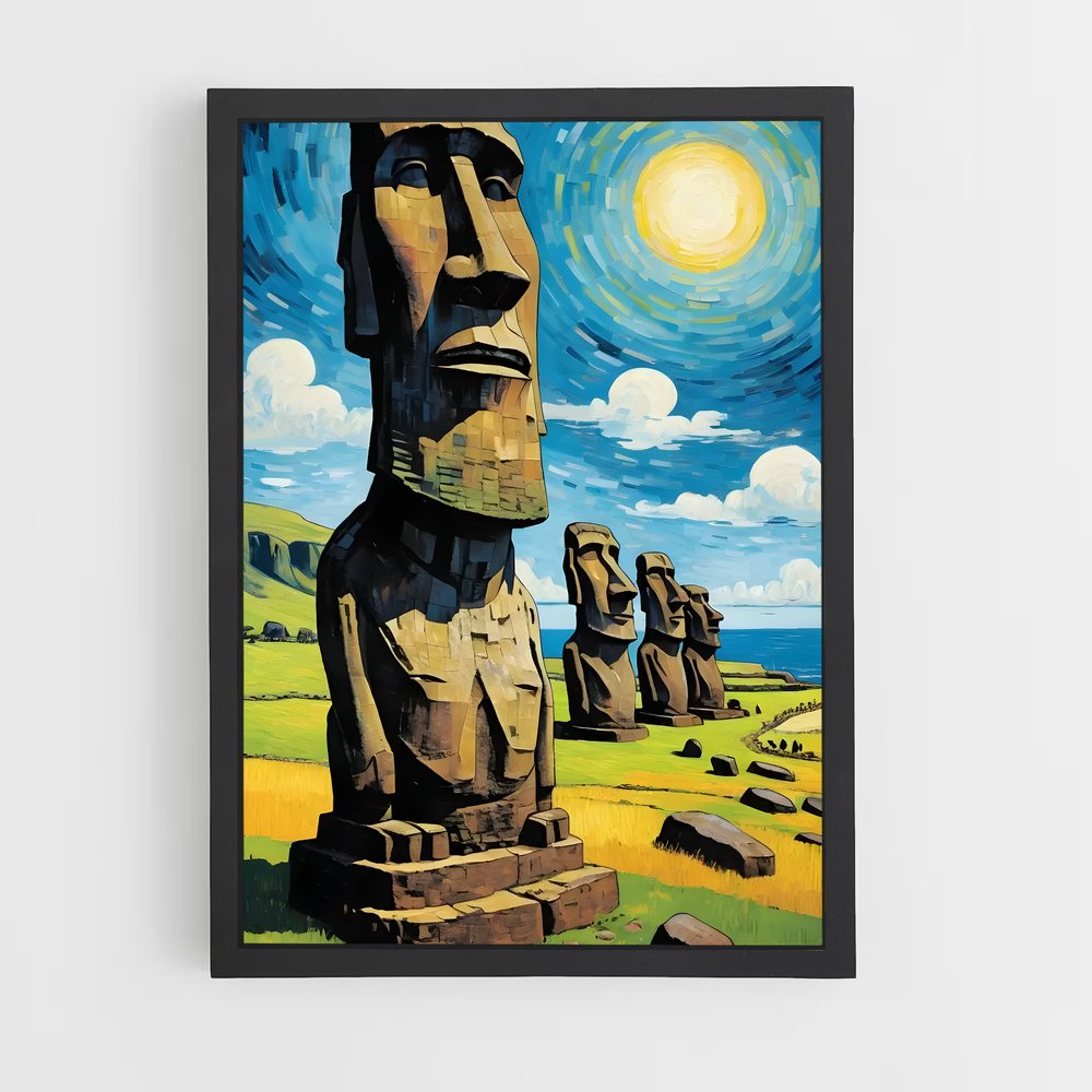ap-easter island moai-9 cadre Noir