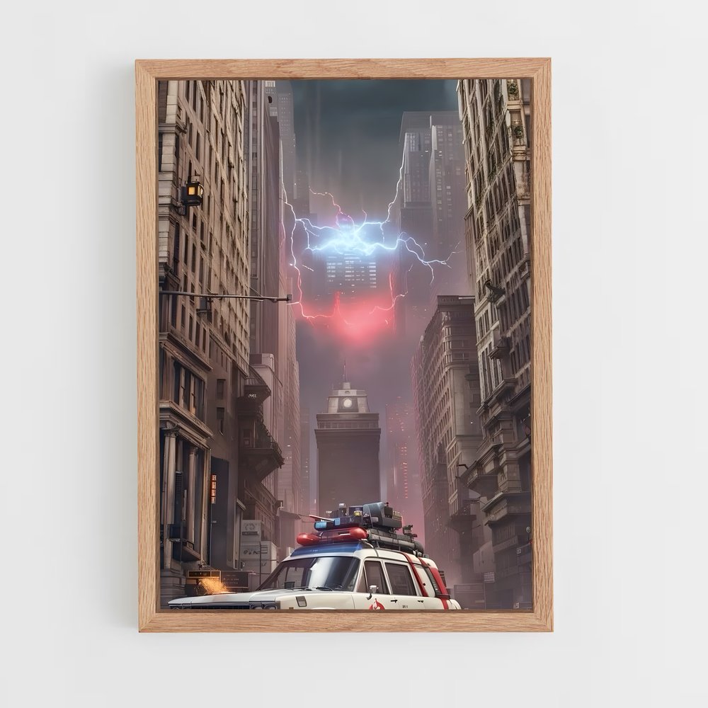 ap-ecto-1 ghostbusters-1 cadre Bois clair
