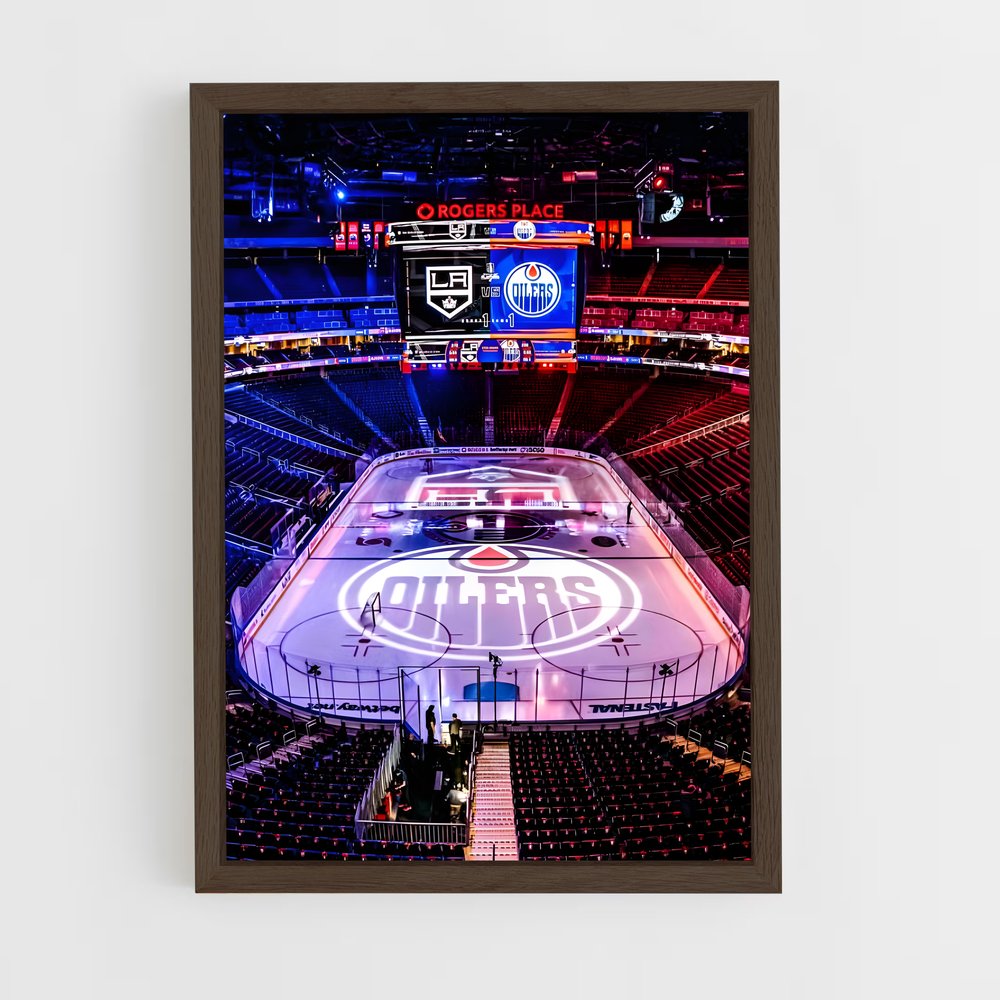 ap-edmonton oilers-5 cadre Bois foncé