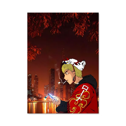 Poster Eikichi en Fumée